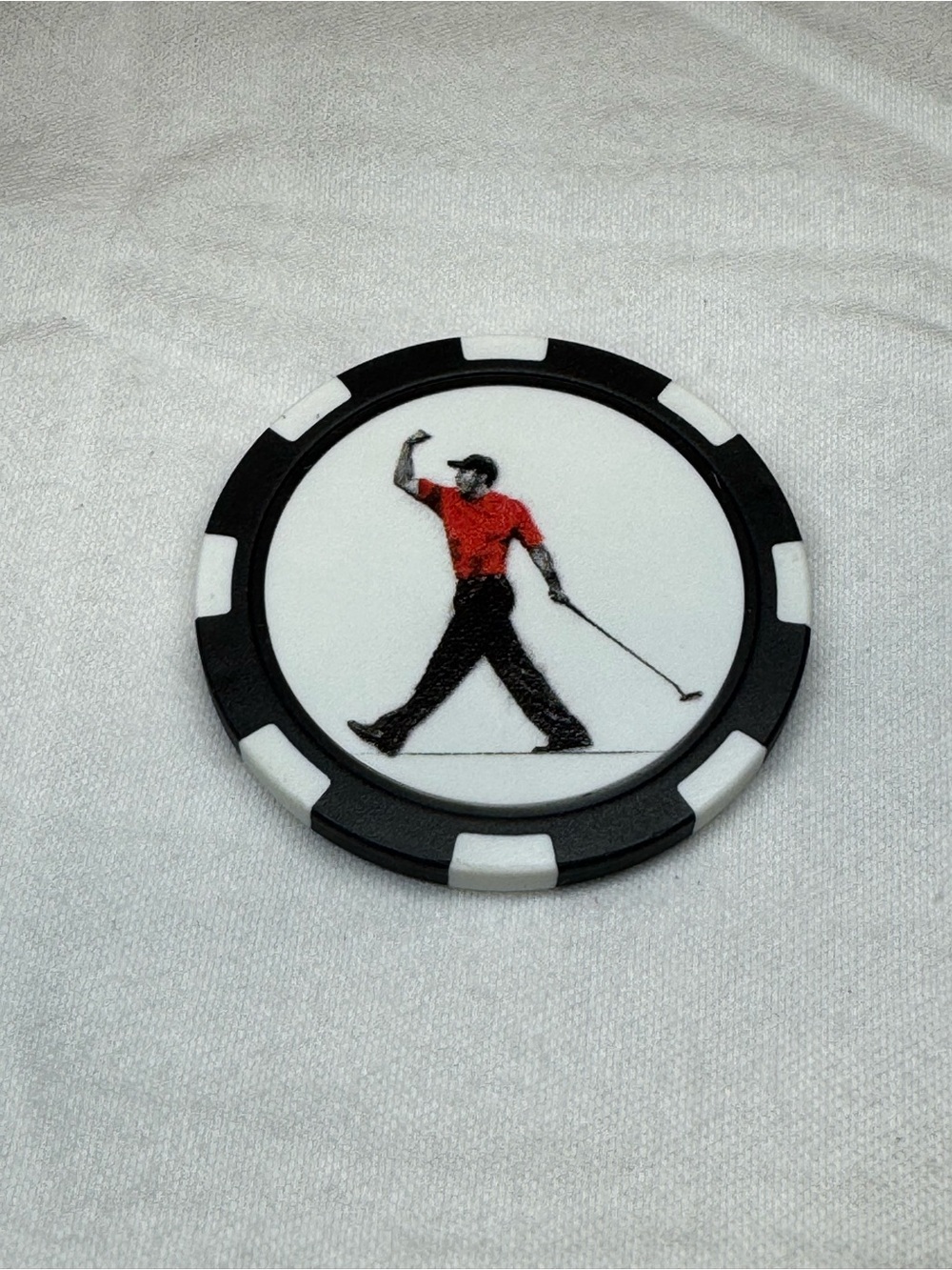 Men's Golf Chip Marker - Black & White with Red Accent